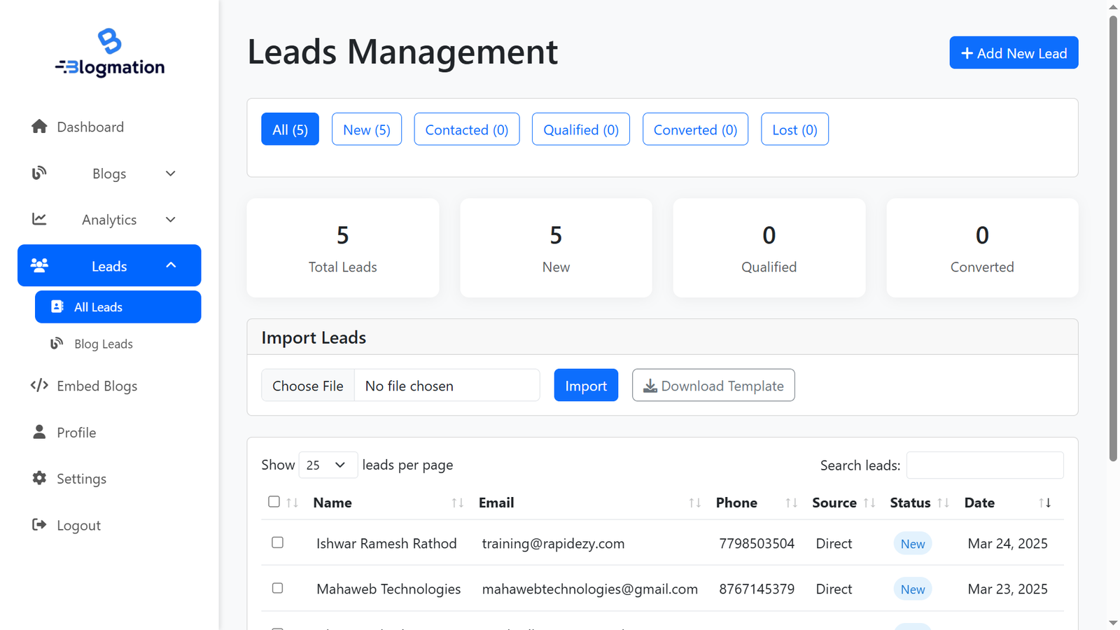 Lead Management